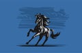 Horse galloping. Vector illustration. Royalty Free Stock Photo